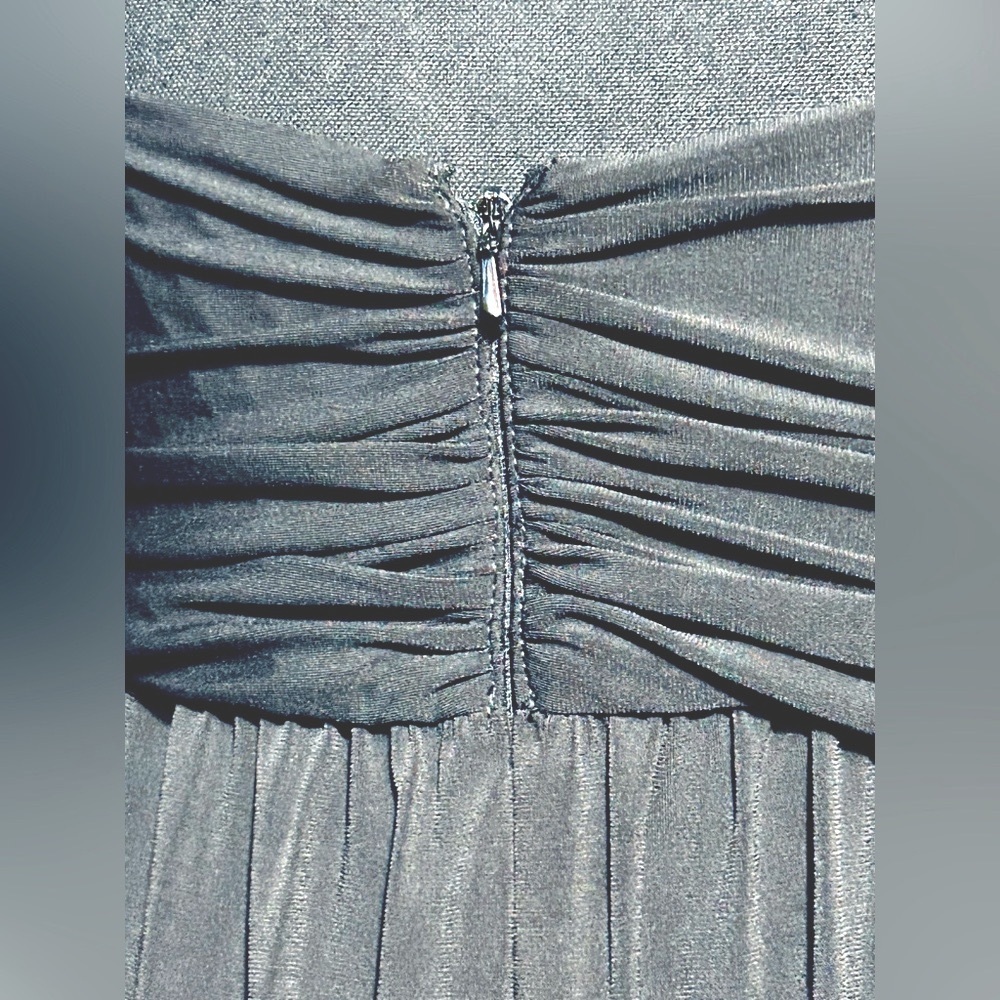 Maggy London Size 12 Spandex Dress Sleeveless Ruffled Black Cocktail Large - Picture 9 of 10